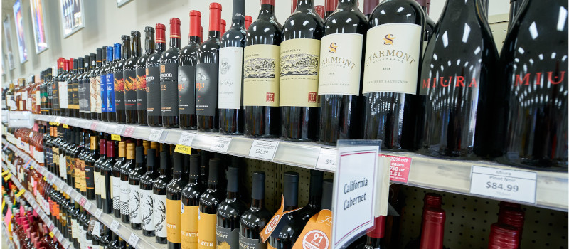 top shelf wine bottles